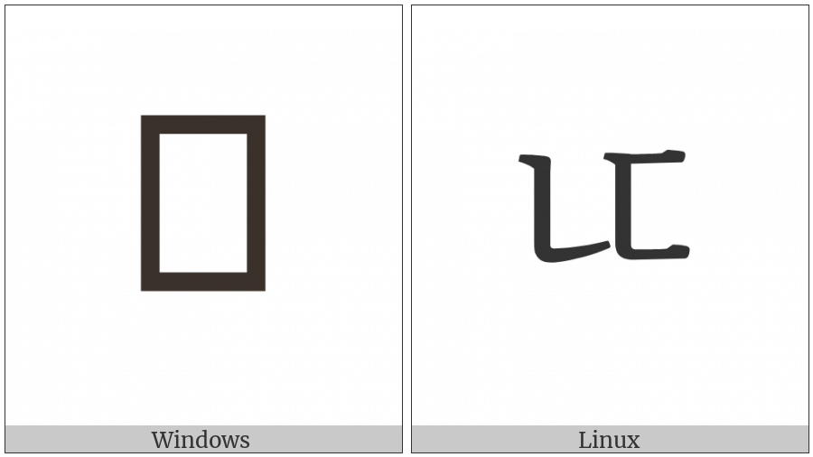 Hangul Letter Nieun-Tikeut on various operating systems