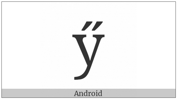 Cyrillic Small Letter U With Double Acute on various operating systems