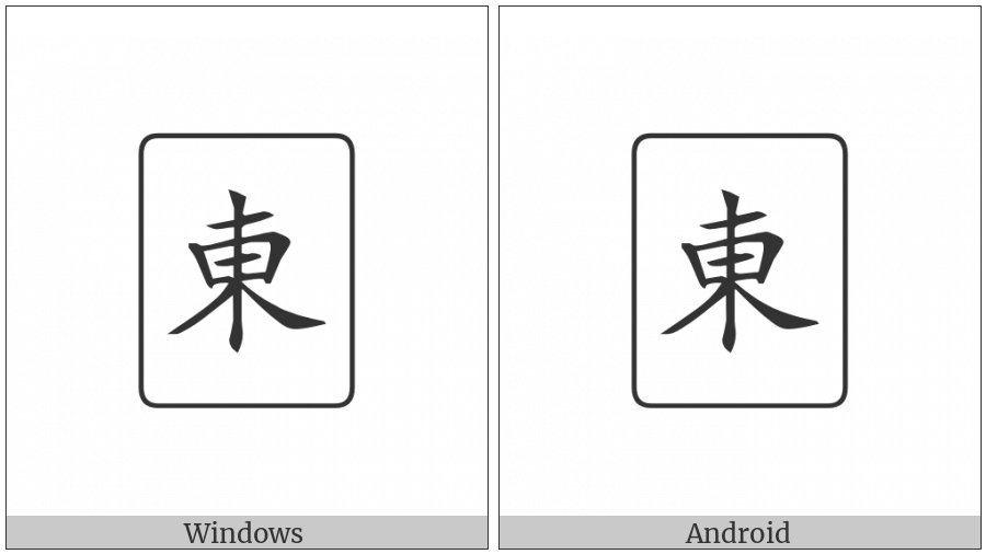 Mahjong Tile East Wind on various operating systems
