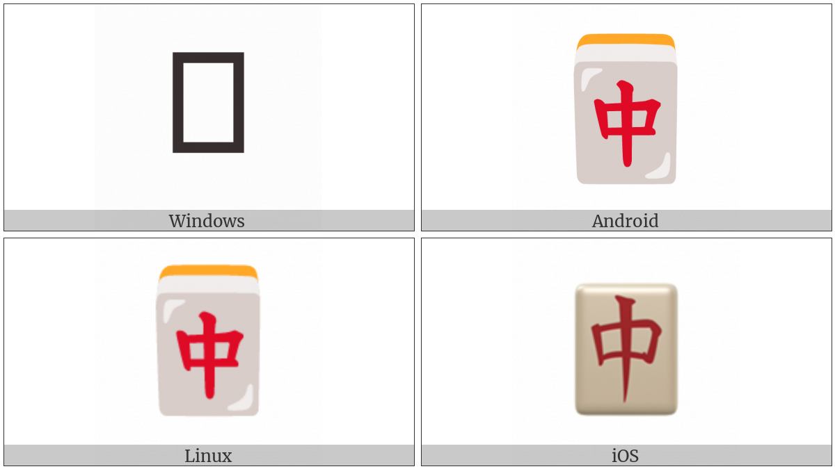 Mahjong Tile Red Dragon on various operating systems
