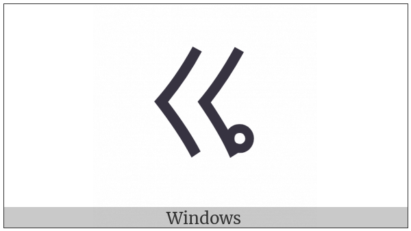 Bopomofo Letter Gu on various operating systems