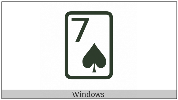 Playing Card Seven Of Spades on various operating systems