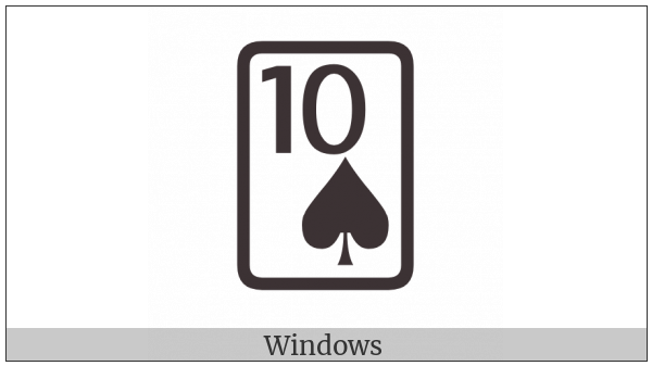 Playing Card Ten Of Spades on various operating systems