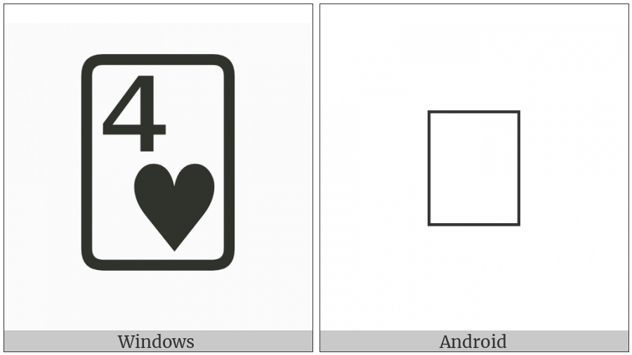 Playing Card Four Of Hearts on various operating systems
