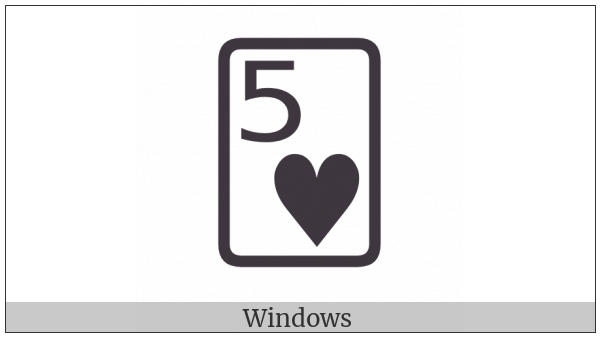 Playing Card Five Of Hearts on various operating systems