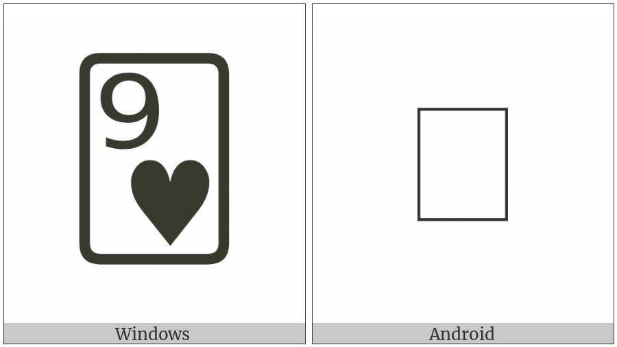 Playing Card Nine Of Hearts on various operating systems