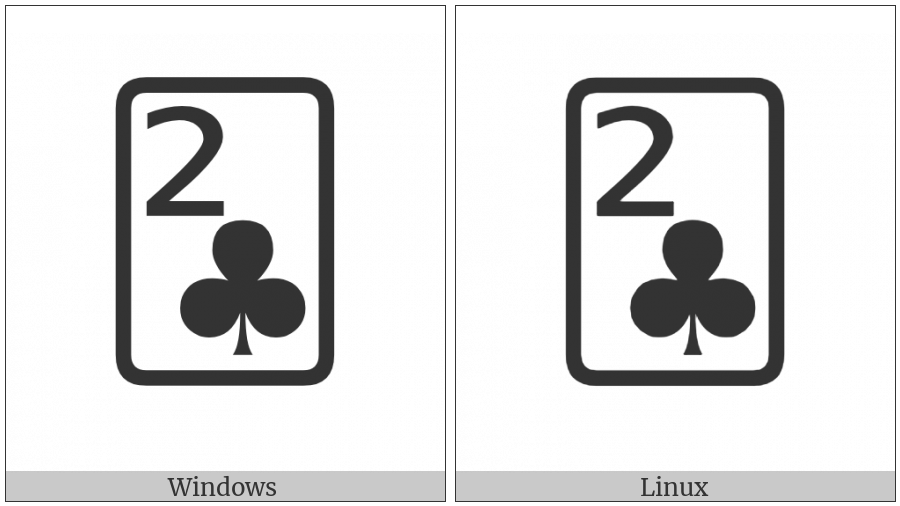 Playing Card Two Of Clubs on various operating systems