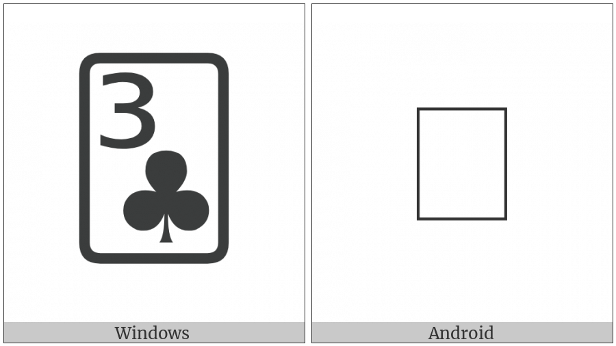 Playing Card Three Of Clubs on various operating systems