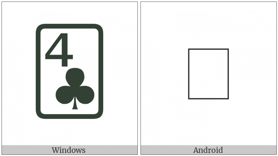 Playing Card Four Of Clubs on various operating systems