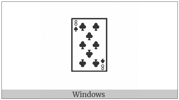 Playing Card Eight Of Clubs on various operating systems