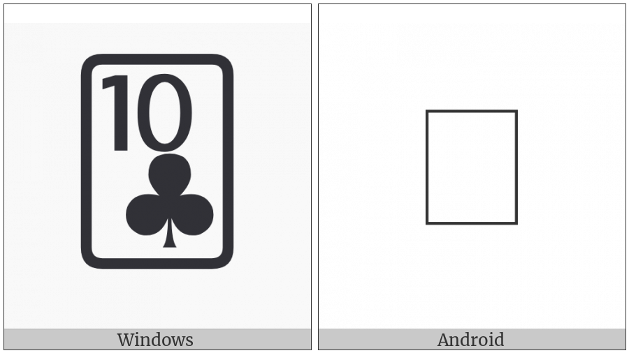Playing Card Ten Of Clubs on various operating systems