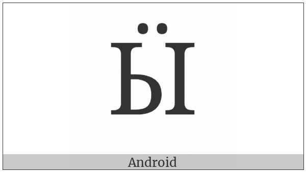 Cyrillic Capital Letter Yeru With Diaeresis on various operating systems