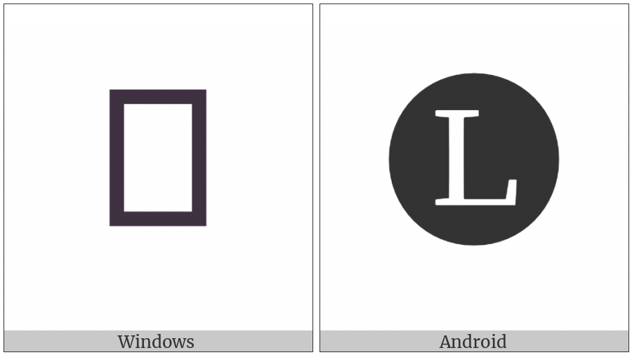 Negative Circled Latin Capital Letter L on various operating systems