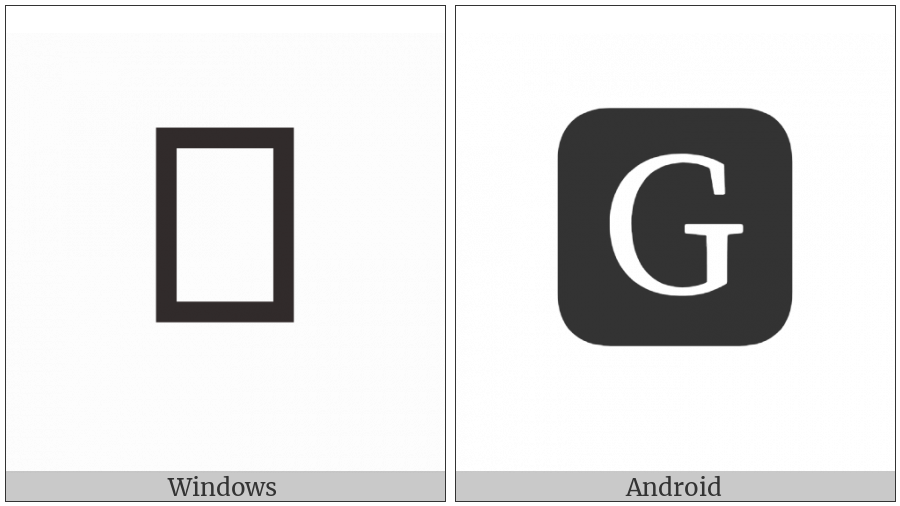Negative Squared Latin Capital Letter G on various operating systems