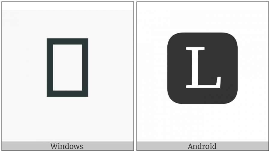 Negative Squared Latin Capital Letter L on various operating systems
