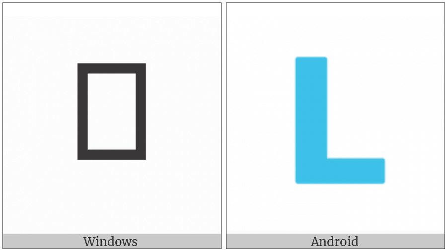 Regional Indicator Symbol Letter L on various operating systems