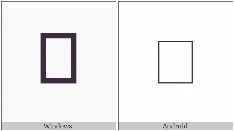 Squared Cjk Unified Ideograph-591A on various operating systems