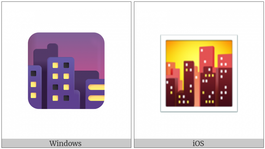Cityscape At Dusk on various operating systems