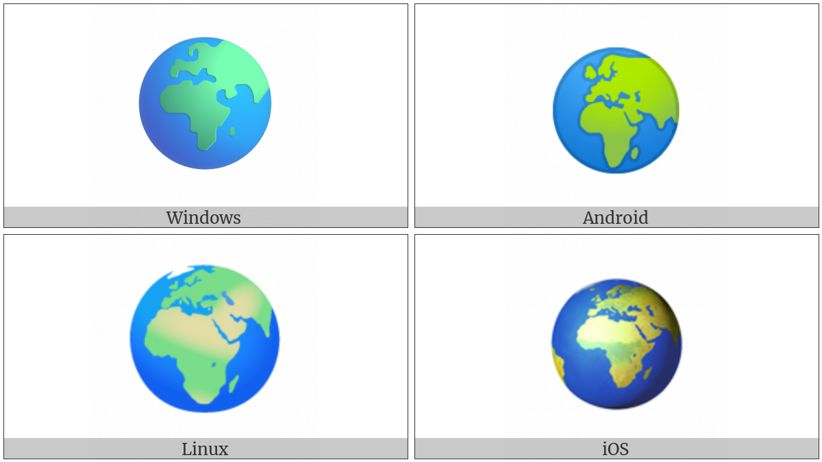 Earth Globe Europe-Africa on various operating systems