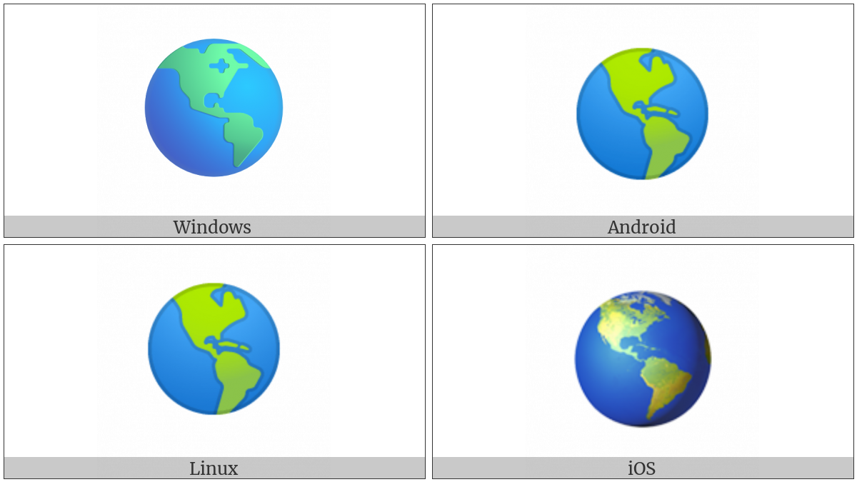 Earth Globe Americas on various operating systems