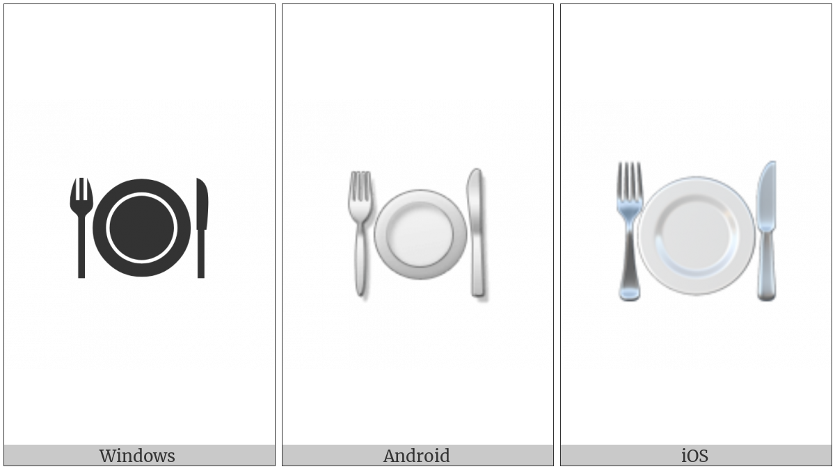 Fork And Knife With Plate on various operating systems