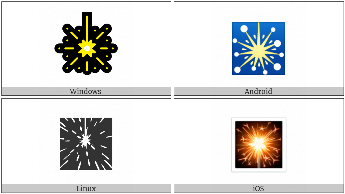 Firework Sparkler on various operating systems