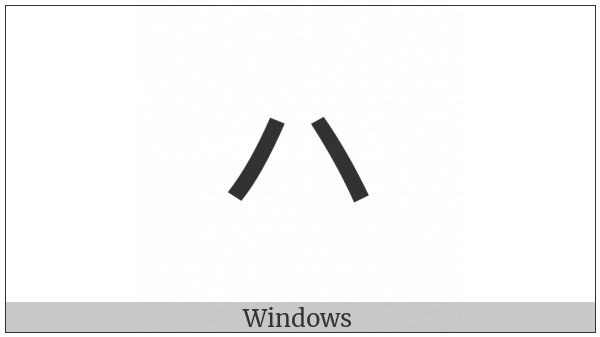 Katakana Letter Small Ha on various operating systems
