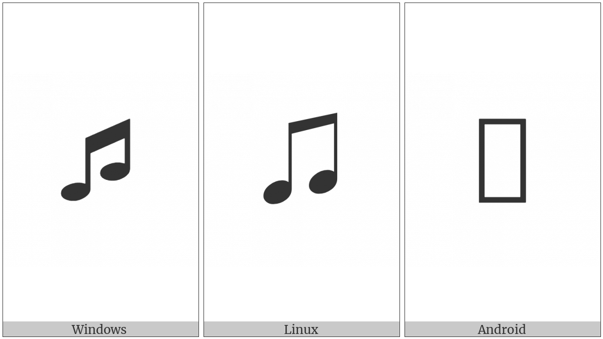 Beamed Ascending Musical Notes on various operating systems