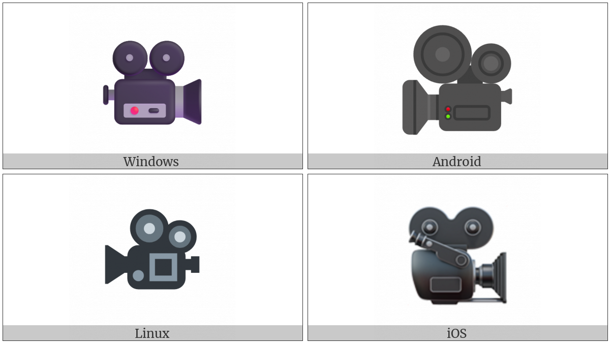 Movie Camera on various operating systems
