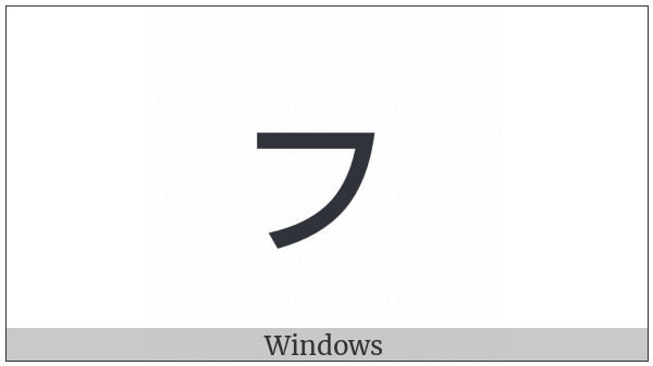 Katakana Letter Small Hu on various operating systems
