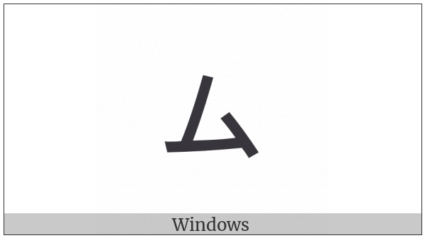 Katakana Letter Small Mu on various operating systems
