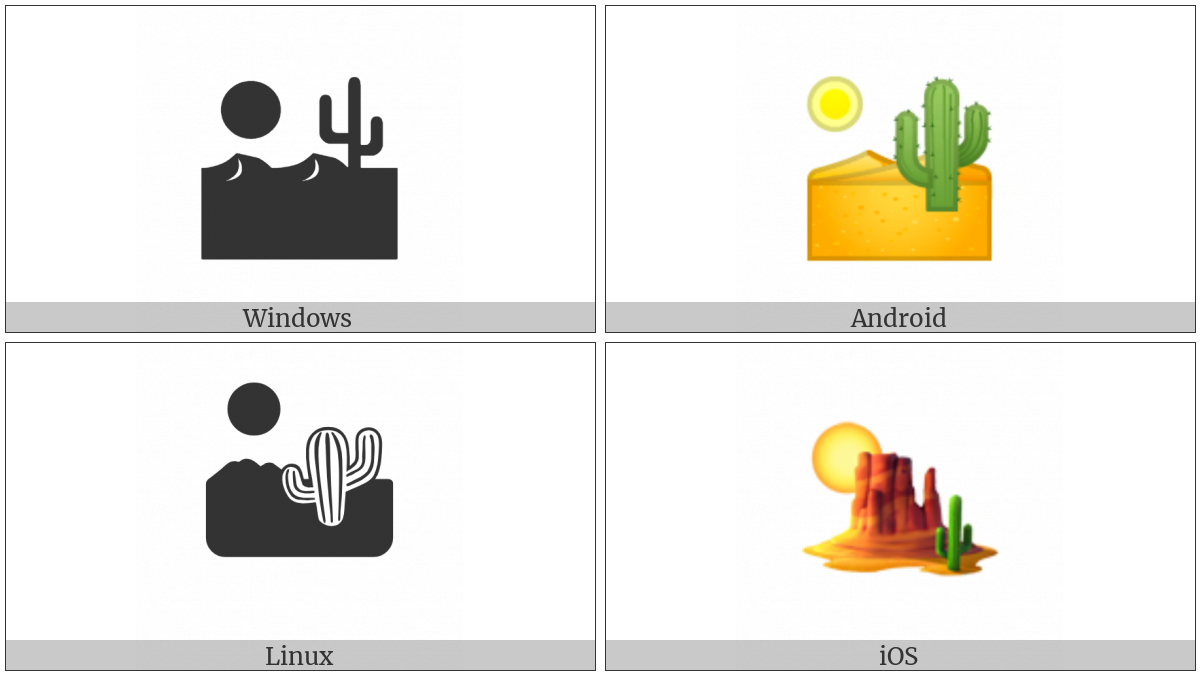 Desert on various operating systems