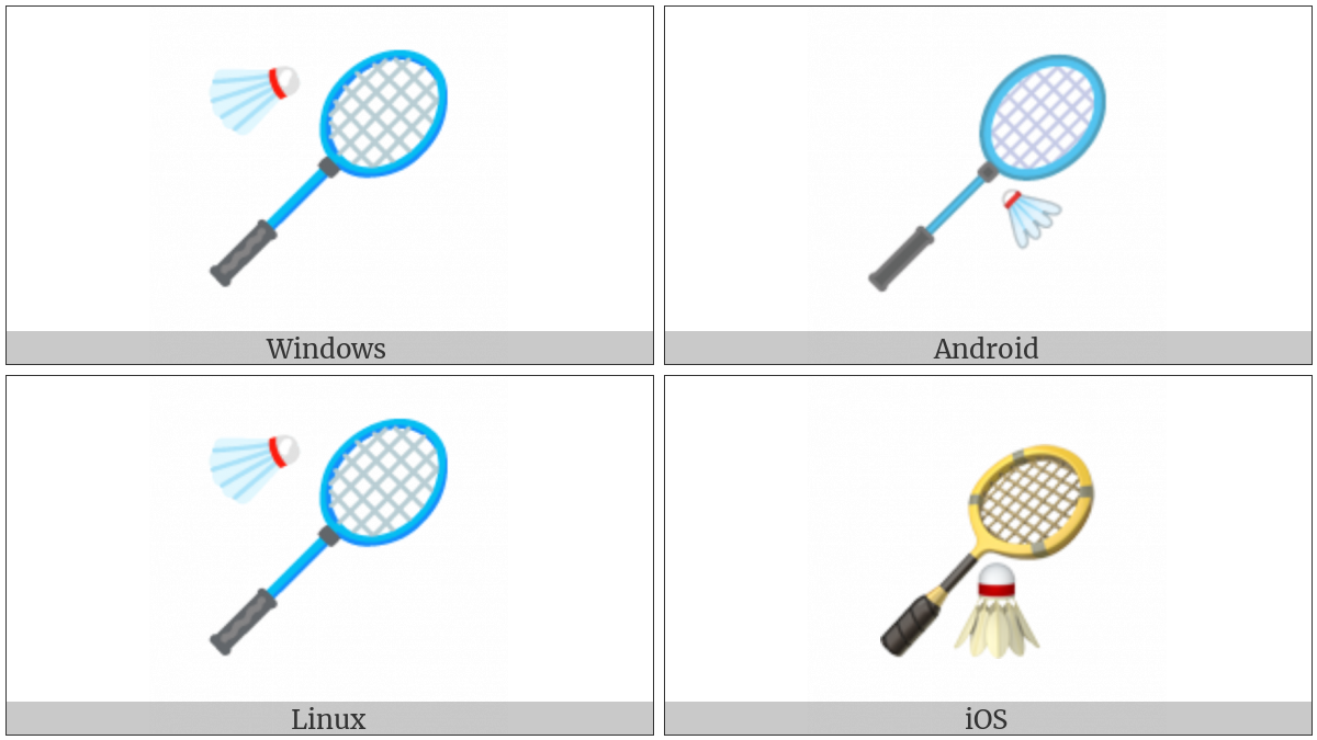 Badminton Racquet And Shuttlecock on various operating systems