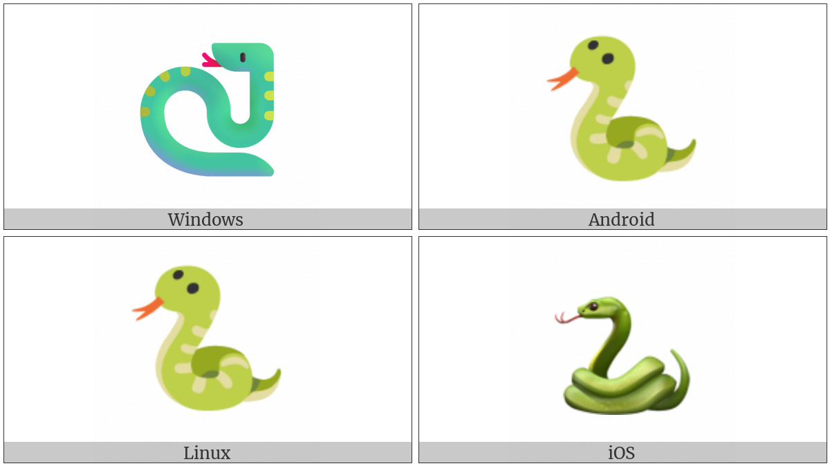 Snake on various operating systems