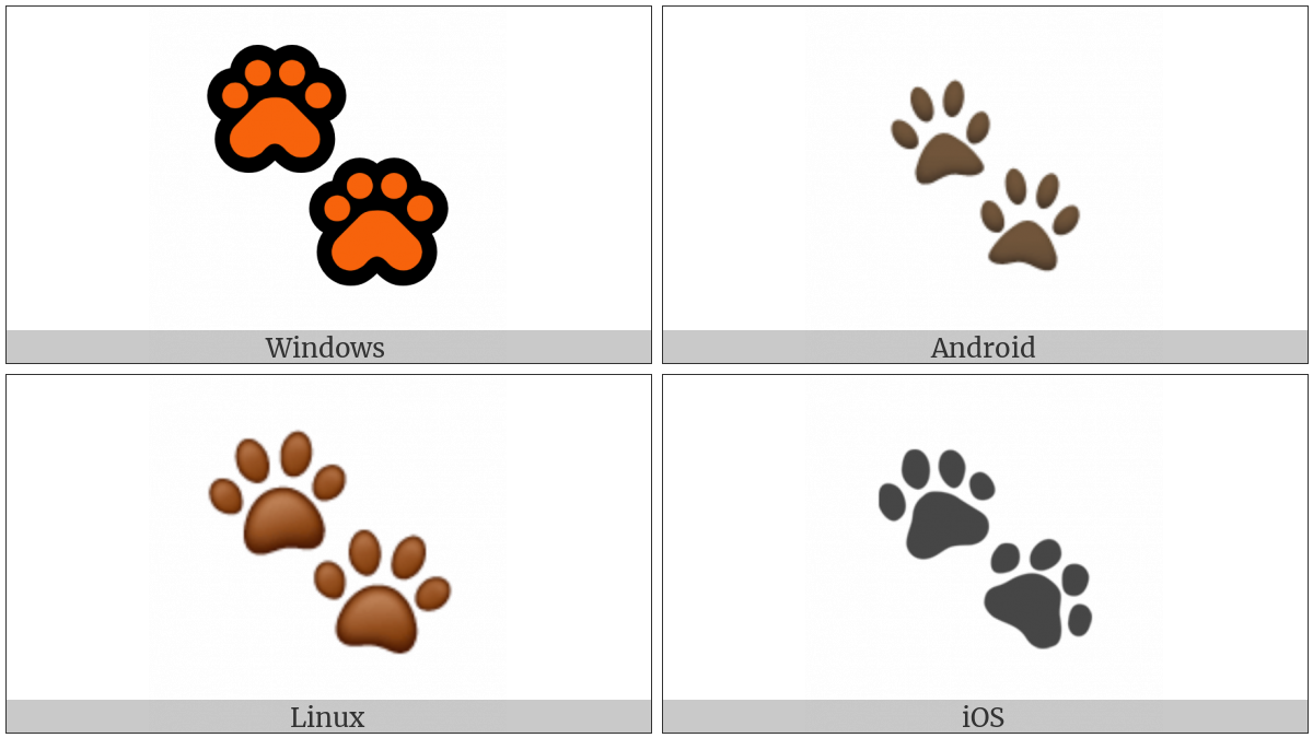 Paw Prints on various operating systems