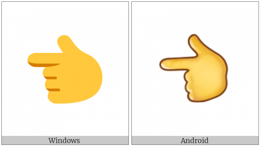 White Left Pointing Backhand Index on various operating systems