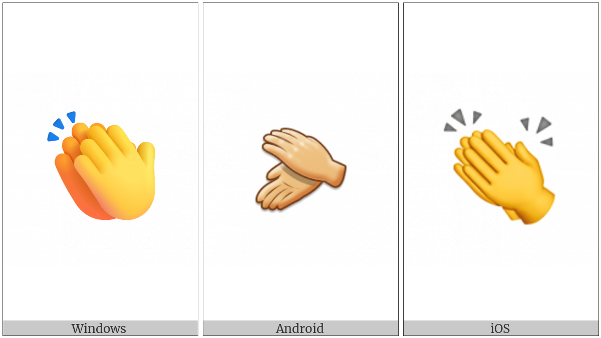 Clapping Hands Sign on various operating systems