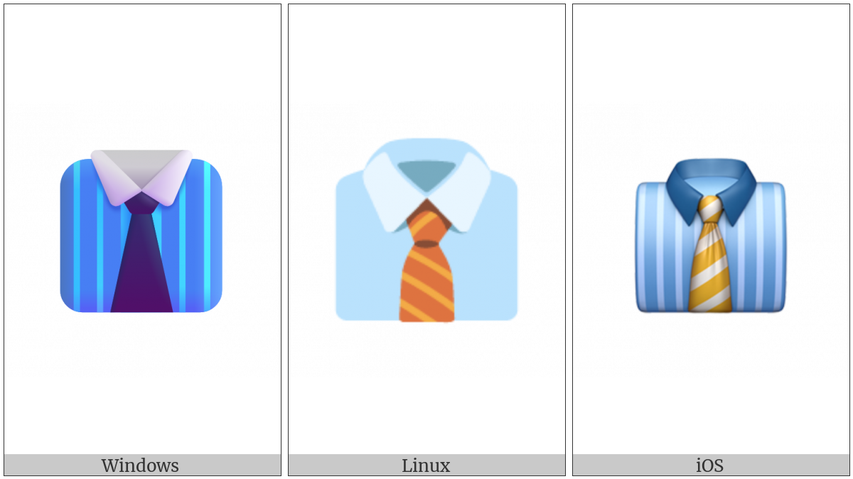 Necktie on various operating systems