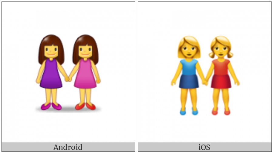 Two Women Holding Hands on various operating systems