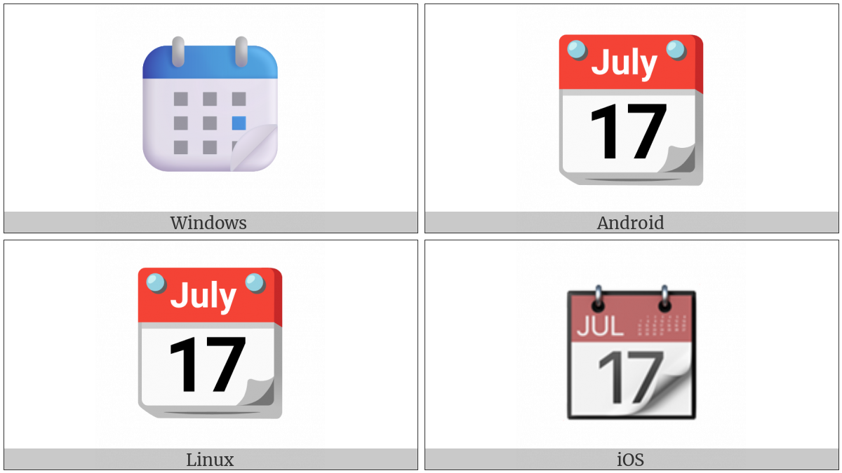 Tear-Off Calendar on various operating systems