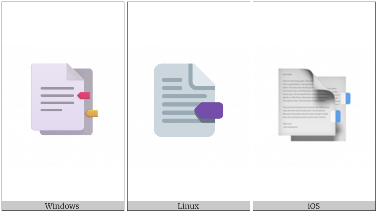 Bookmark Tabs on various operating systems