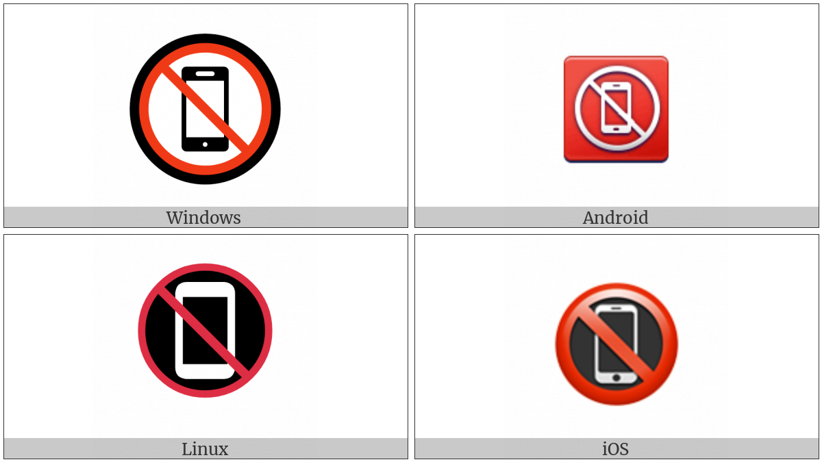 No Mobile Phones on various operating systems