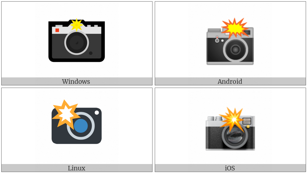Camera With Flash on various operating systems