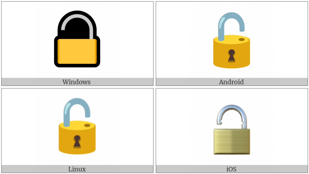 Open Lock on various operating systems