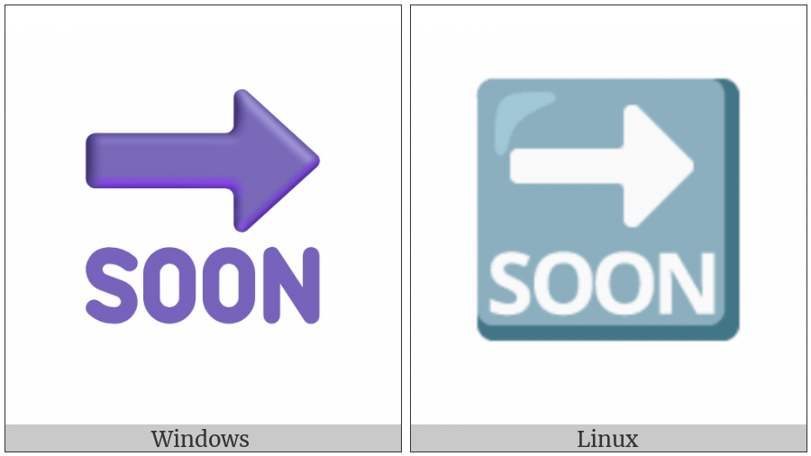 Soon With Rightwards Arrow Above on various operating systems