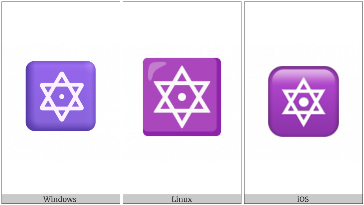 Six Pointed Star With Middle Dot on various operating systems