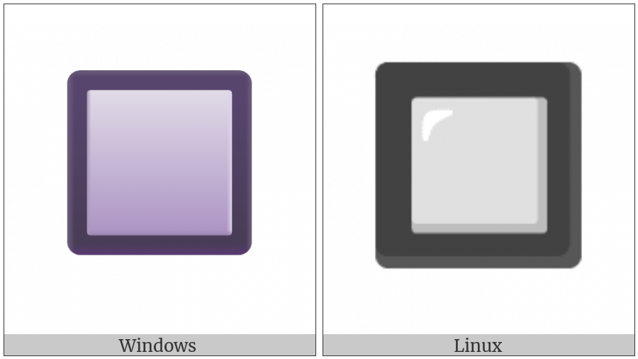 Black Square Button on various operating systems