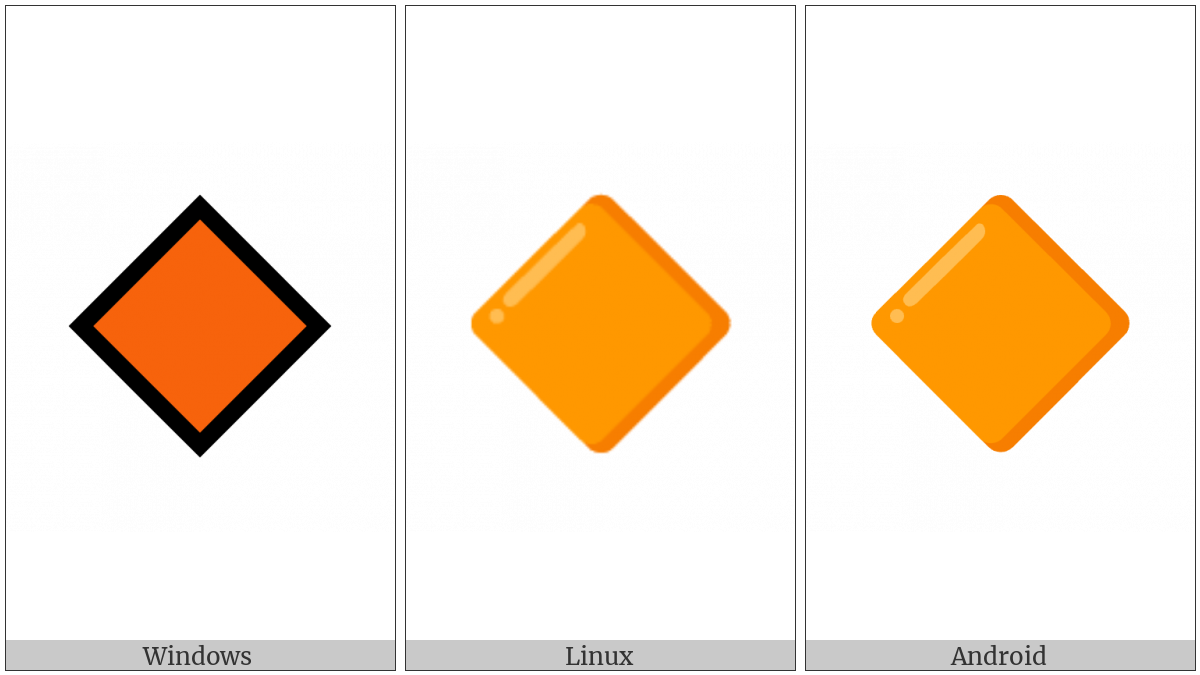 Large Orange Diamond on various operating systems
