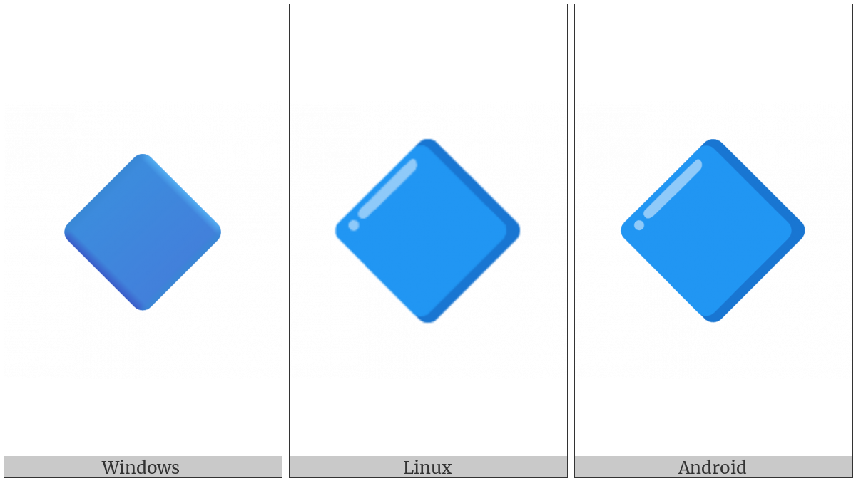 Large Blue Diamond on various operating systems