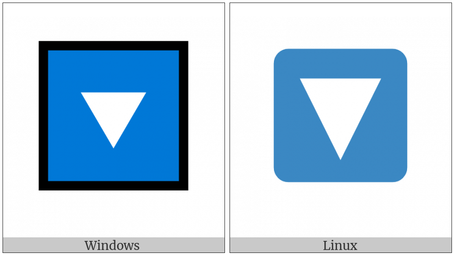 Down-Pointing Small Red Triangle on various operating systems
